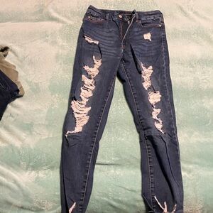 Aeropostale Ripped Dark Blue Skinny Jeans